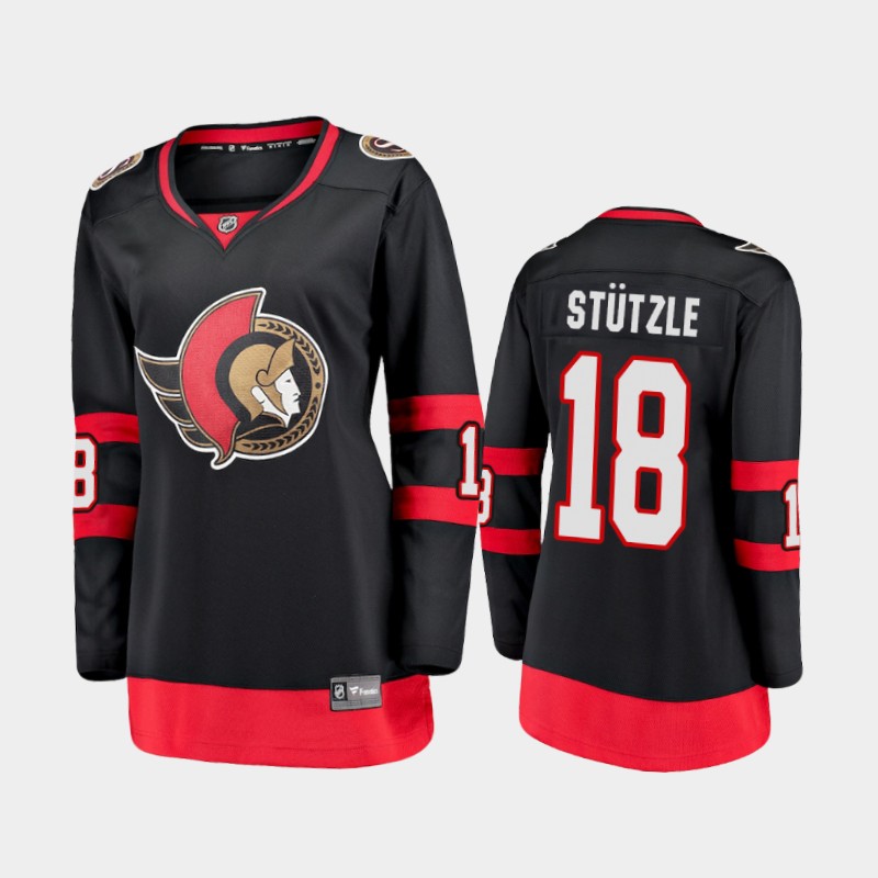 Women's Ottawa Senators 22 Nikita Zaitsev adidas Home Black Jersey