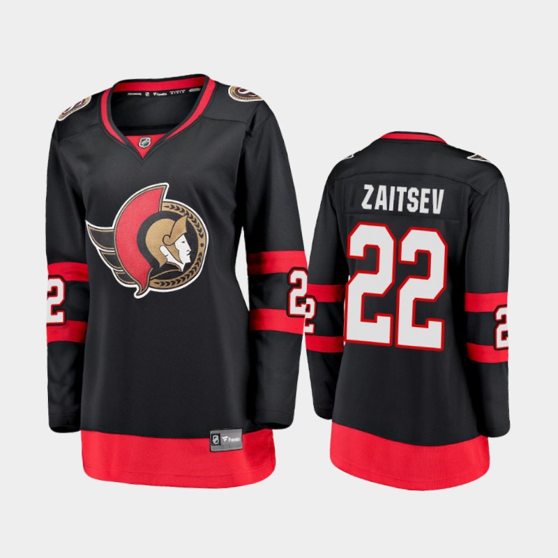 Women's Ottawa Senators #22 Nikita Zaitsev adidas Home Black Jersey