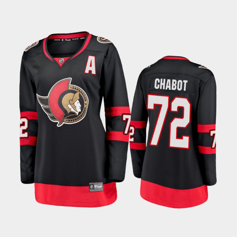 Women's Ottawa Senators #72 Thomas Chabot adidas Home Black Jersey