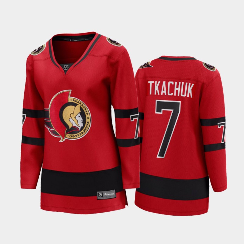 Women's Ottawa Senators #7 Brady Tkachuk Adidas 2020-21 Red Jersey