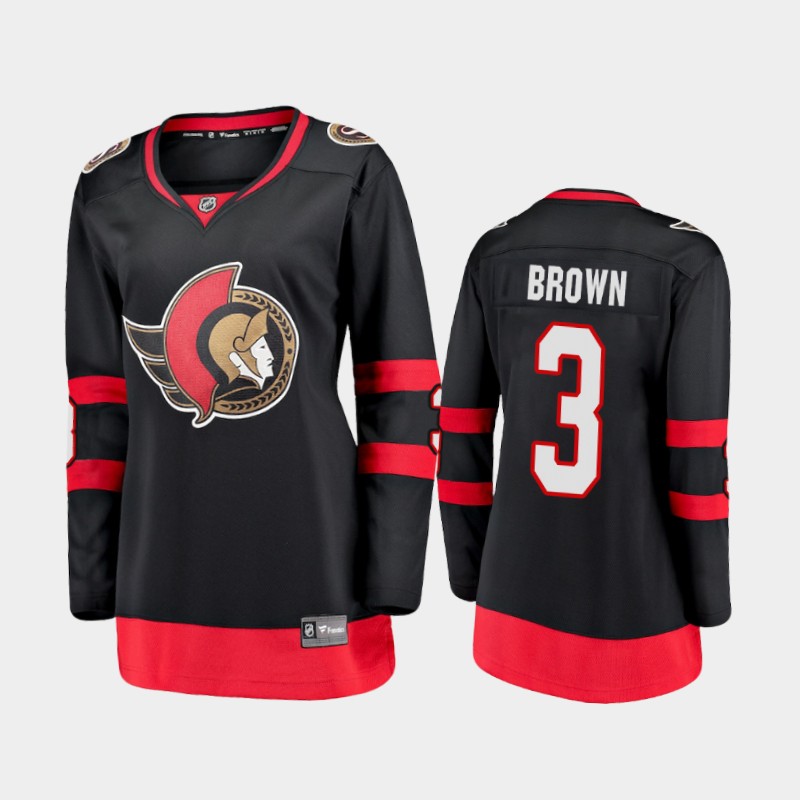 Women's Ottawa Senators #3 Josh Brown adidas Home Black Jersey