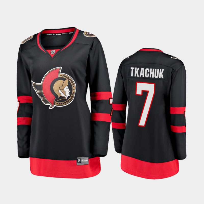 Women's Ottawa Senators #7 Brady Tkachuk adidas Home Black Jersey