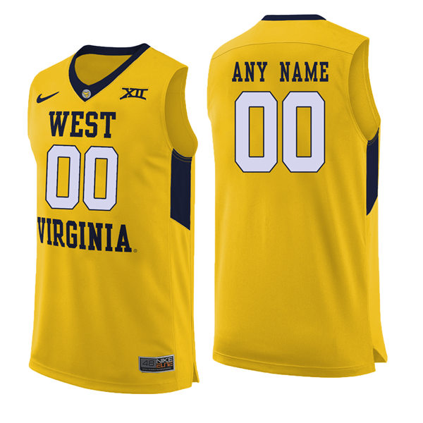 Mens Youth West Virginia Mountaineers Custom Nike 2018 Gold College Basketball Jersey