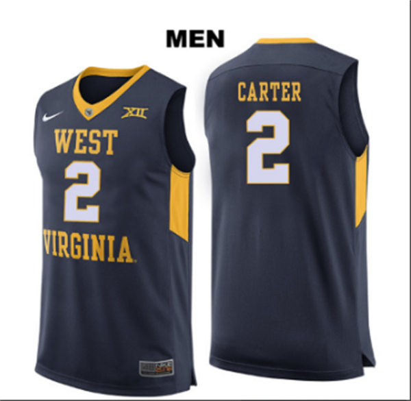 Mens Youth West Virginia Mountaineers #2 Jevon Carter Nike 2018 Navy College Basketball Jersey