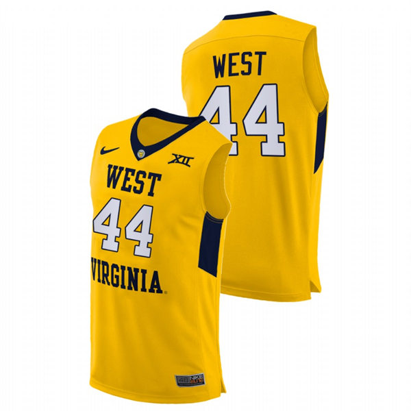 Mens Youth West Virginia Mountaineers #44 Jerry West Nike 2018 Gold College Basketball Jersey