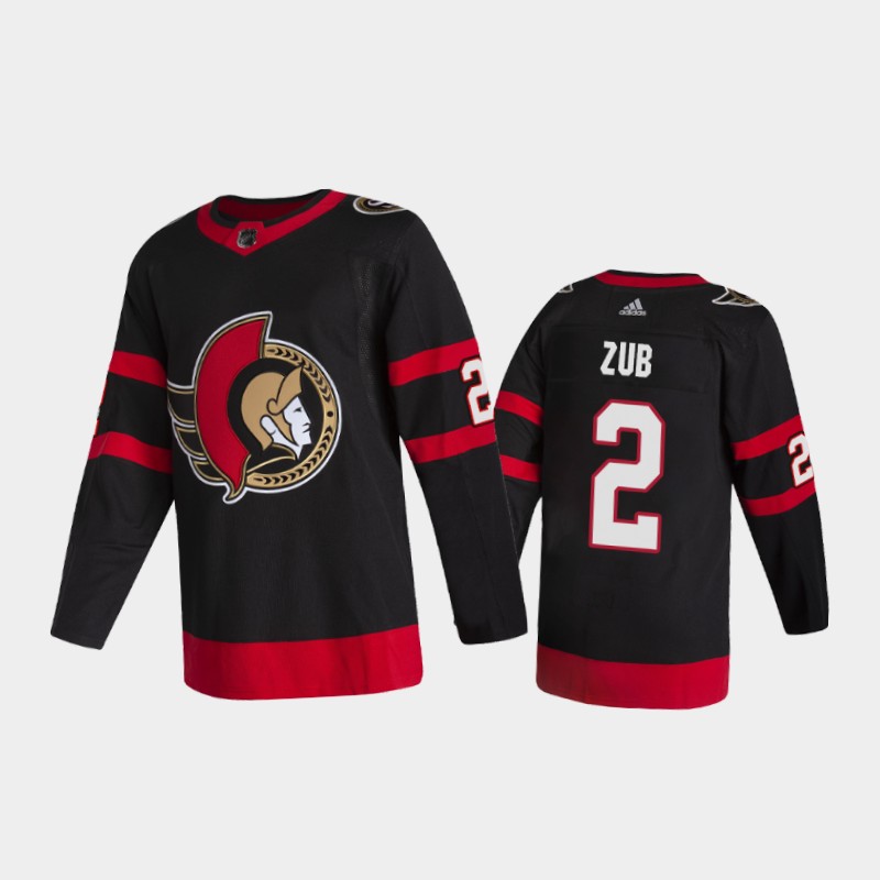 Men's Ottawa Senators #2 Artyom Zub Stitched adidas Home Black Player Jersey
