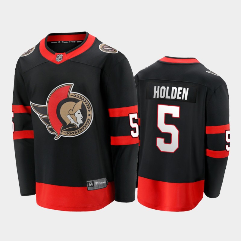 Men's Ottawa Senators #5 Nick Holden Stitched adidas Home Black Player Jersey