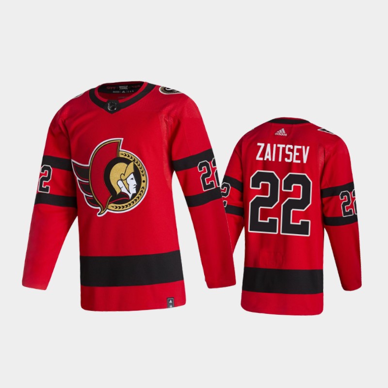 Men's Ottawa Senators #22 Nikita Zaitsev Adidas 2020-21 Red Player Jersey