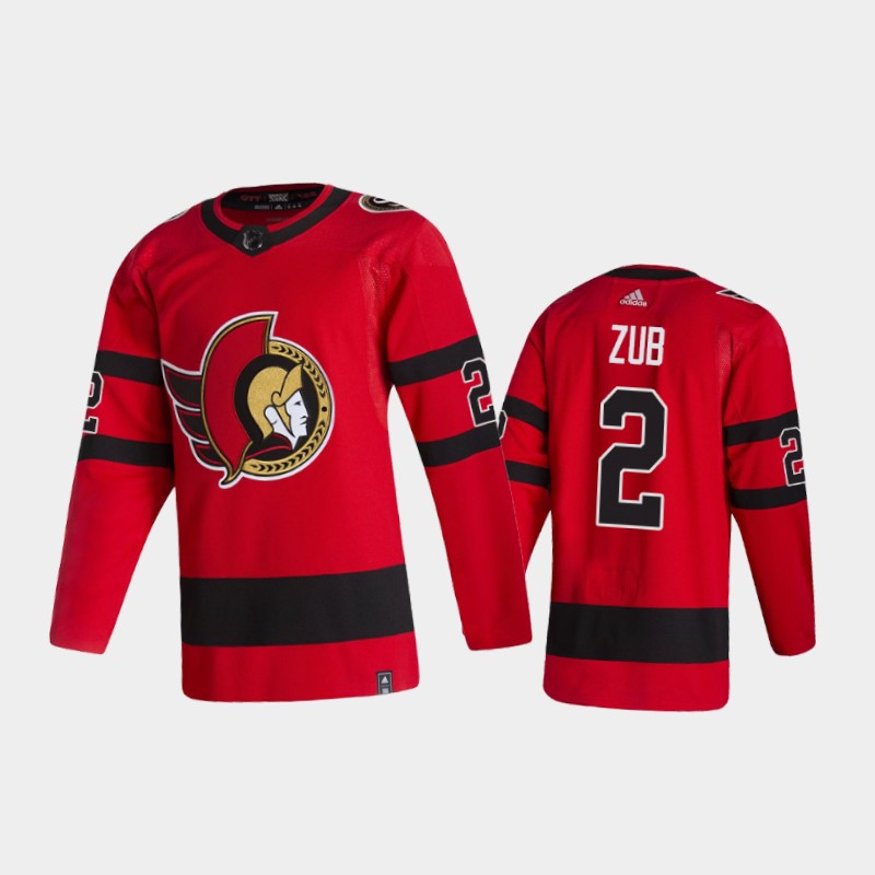 Men's Ottawa Senators #2 Artyom Zub Adidas 2020-21 Red Player Jersey