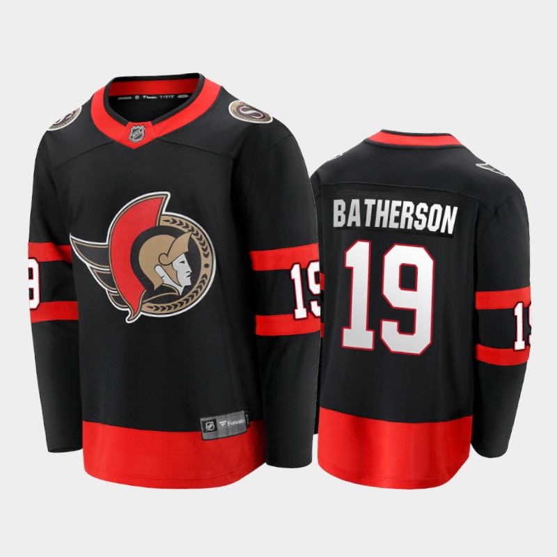 Men's Ottawa Senators #19 Drake Batherson Stitched adidas Home Black Player Jersey