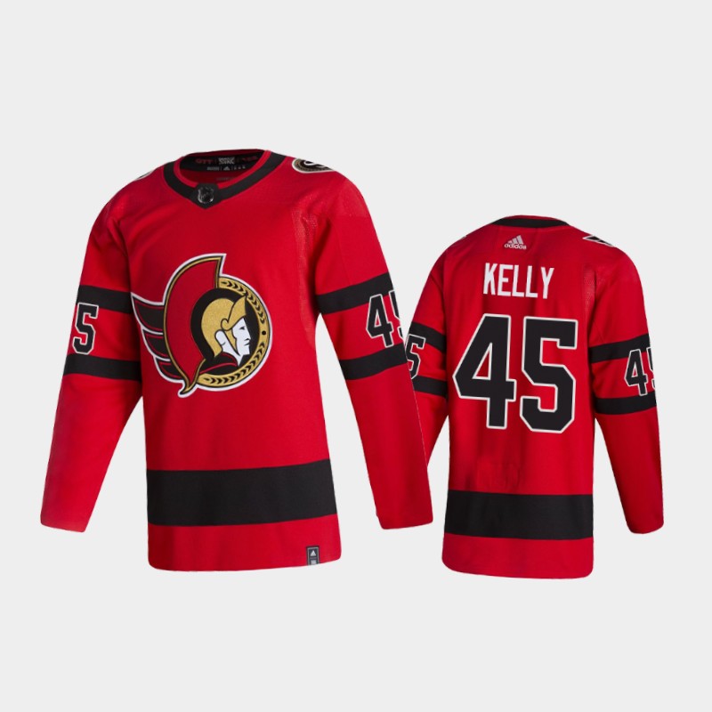 Men's Ottawa Senators #45 Parker Kelly Adidas 2020-21 Red Player Jersey