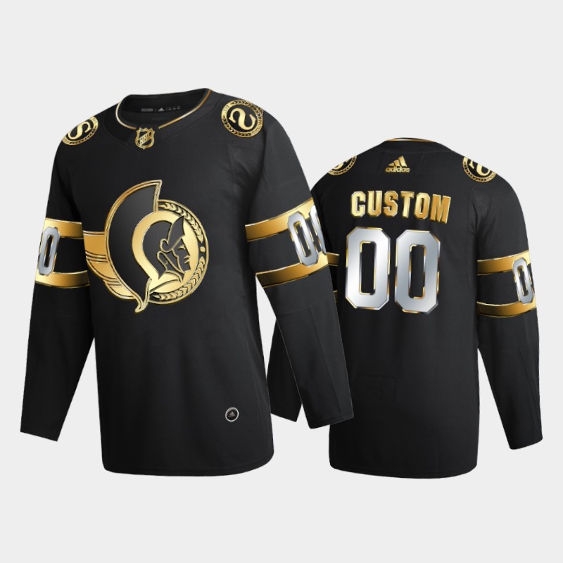 Men's Ottawa Senators Custom  Adidas Black Golden Limited Edition Jersey