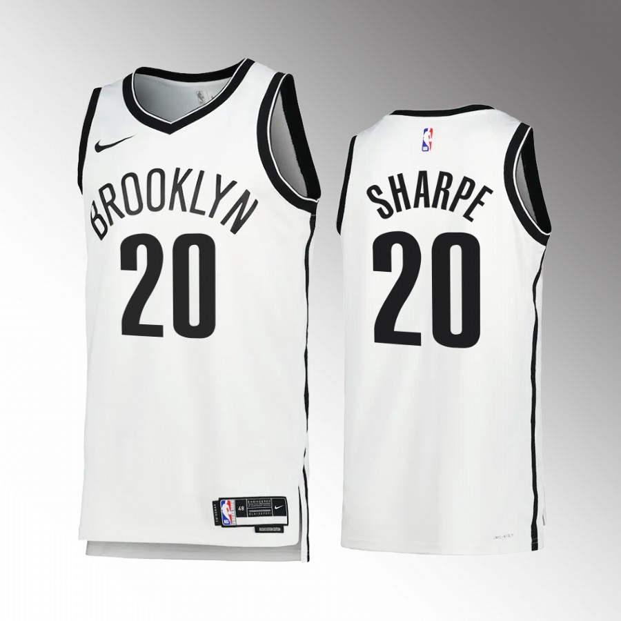 Mens Brooklyn Nets #20 Day'Ron Sharpe Nike White Association Edition Player Jersey