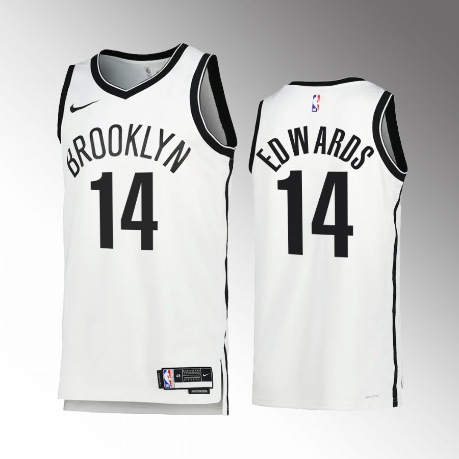 Mens Brooklyn Nets #14 Kessler Edwards Nike White Association Edition Player Jersey