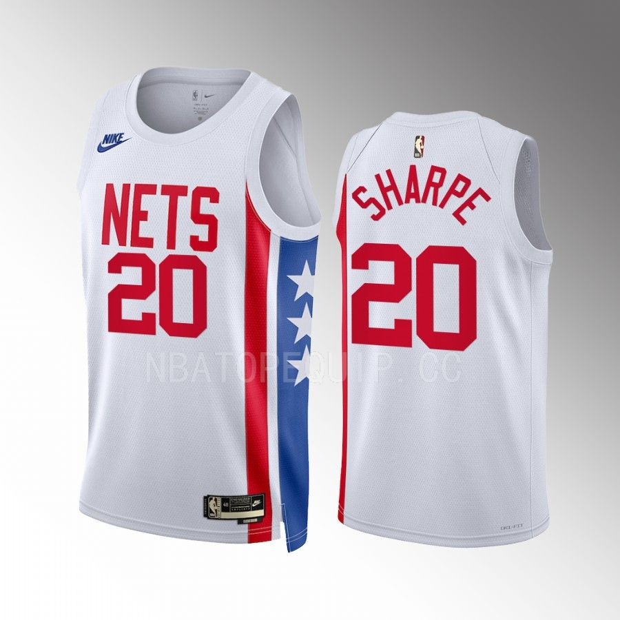 Mens Brooklyn Nets #20 Day'Ron Sharpe Nike White 2022-23 Classic Edition Swingman Jersey