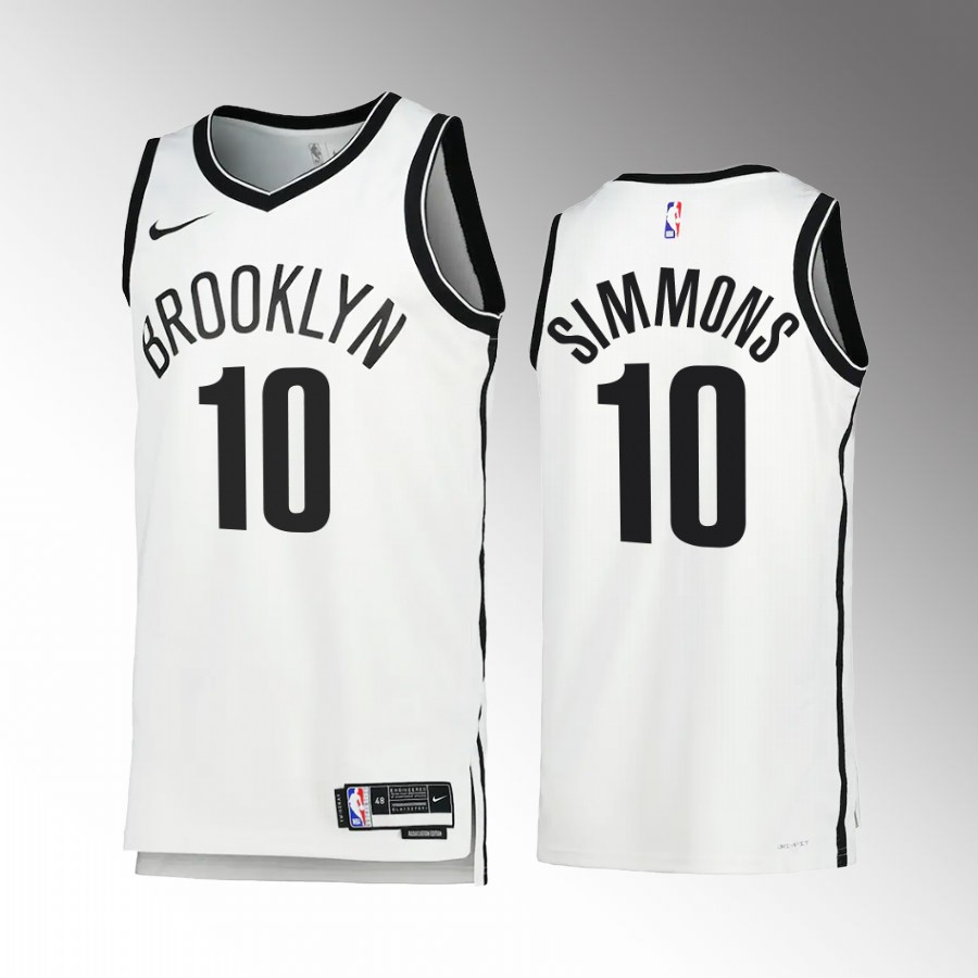 Mens Brooklyn Nets #10 Ben Simmons Nike White Association Edition Player Jersey