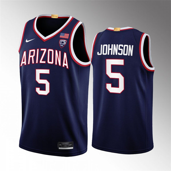 Mens Youth Arizona Wildcats #5 Stanley Johnson Nike Navy 2022-23 College Basketball Game Jersey