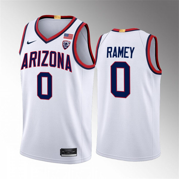 Mens Youth Arizona Wildcats #0 Courtney Ramey Nike White 2022-23 College Basketball Game Jersey