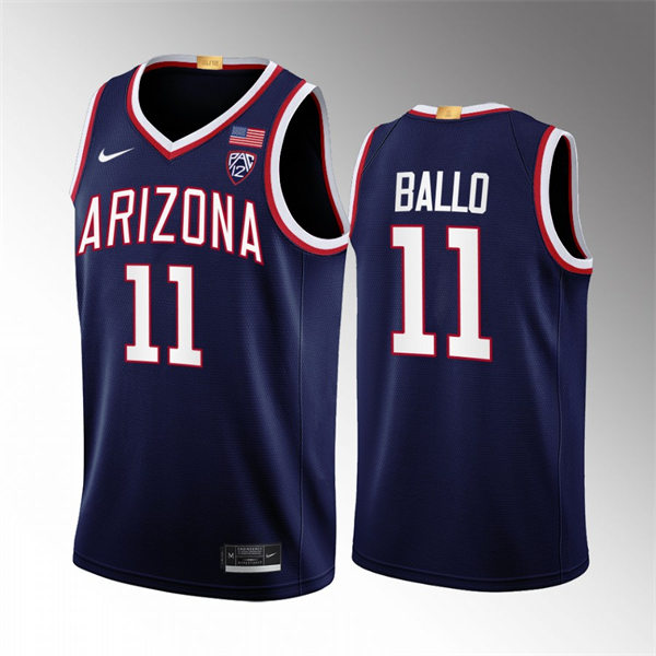 Mens Youth Arizona Wildcats #11 Oumar Ballo Nike Navy 2022-23 College Basketball Game Jersey
