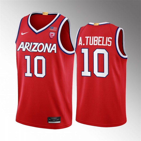 Mens Youth Arizona Wildcats #10 Azuolas Tubelis Nike Red 2022-23 College Basketball Game Jersey