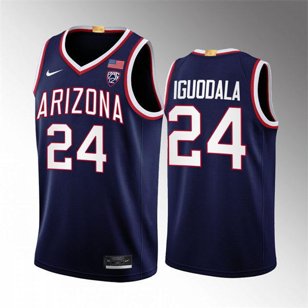 Mens Youth Arizona Wildcats #24 Andre Iguodala Nike Navy 2022-23 College Basketball Game Jersey