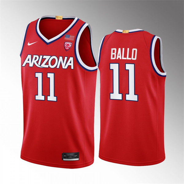 Mens Youth Arizona Wildcats #11 Oumar Ballo Nike Red 2022-23 College Basketball Game Jersey