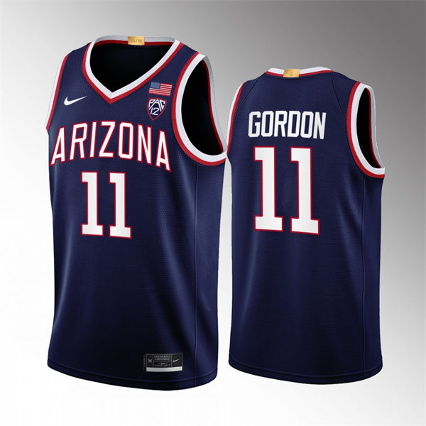 Mens Youth Arizona Wildcats #11 Aaron Gordon Nike Navy 2022-23 College Basketball Game Jersey
