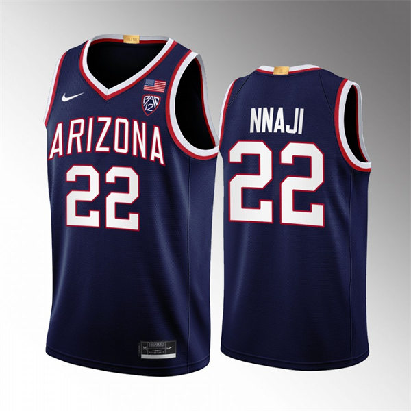 Mens Youth Arizona Wildcats #22 Zeke Nnaji Nike Navy 2022-23 College Basketball Game Jersey