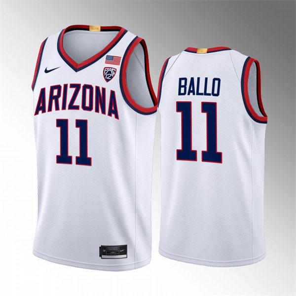 Mens Youth Arizona Wildcats #11 Oumar Ballo Nike White 2022-23 College Basketball Game Jersey