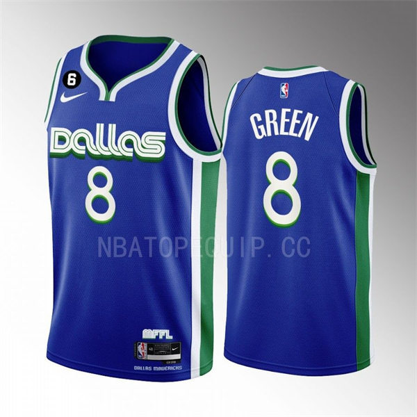 Mens Dallas Mavericks #8 Josh Green Nike 2022-23 Blue City Edition Player Jersey
