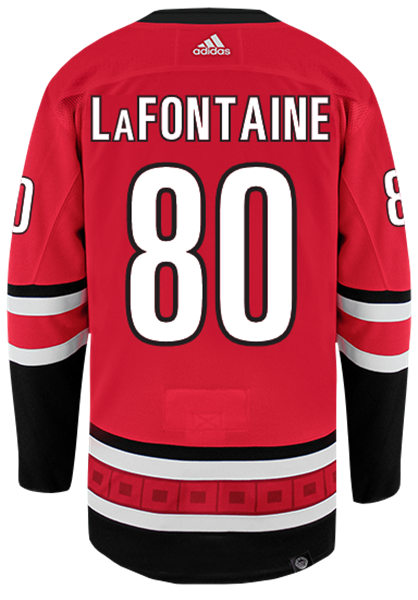 Mens Carolina Hurricanes #80 Jack LaFontaine adidas Home Red Jersey