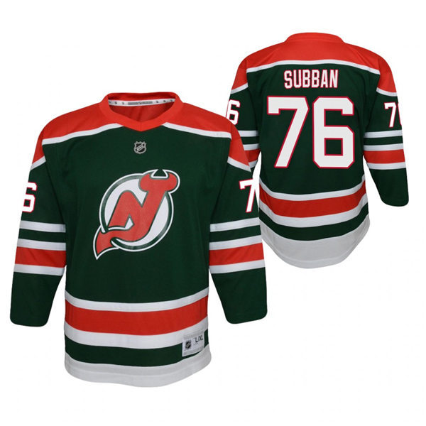 Youth New Jersey Devils #76 P.K. Subban Green 2021 Reverse Retro Special Edition Jersey 