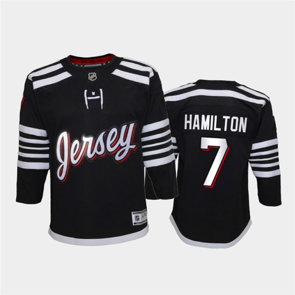 Youth New Jersey Devils #7 Dougie Hamilton Adidas Black Alternate Premier Jersey
