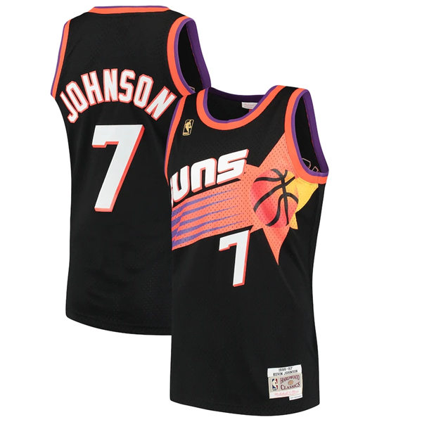 Mens Phoenix Suns #7 Kevin Johnson Black Mitchell & Ness 1996-97 Hardwood Classics Swingman Jersey