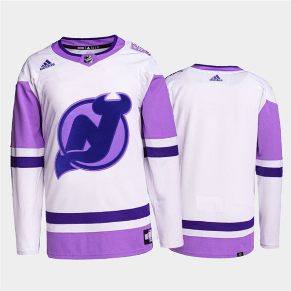 Mens New Jersey Devils Hockey Fights Cancer White Purple Primegreen Jersey