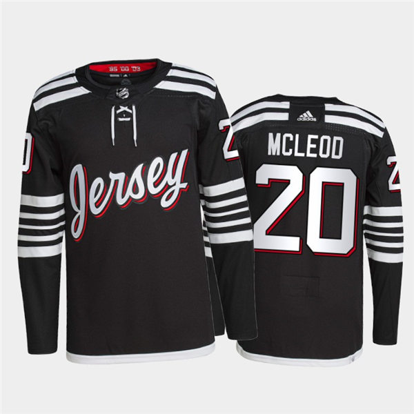 Mens New Jersey Devils #20 Michael McLeod  Adidas Black Alternate Premier Player Jersey