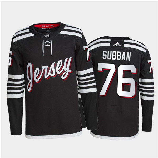 Mens New Jersey Devils #76 PK. Subban Adidas Black Alternate Premier Player Jersey