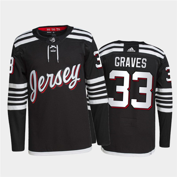 Mens New Jersey Devils #33 Ryan Graves Adidas Black Alternate Premier Player Jersey