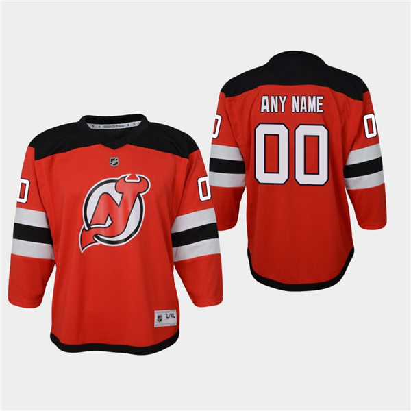 Youth New Jersey Devils Custom Stitched Adidas Home Red Jersey