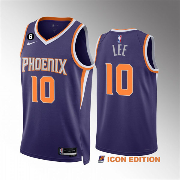 Mens Phoenix Suns #10 Damion Lee Nike Purple Icon Edition Jersey