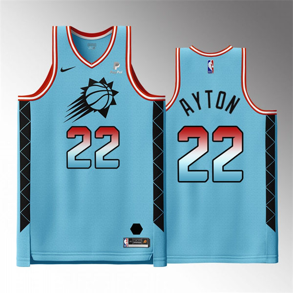 Mens Phoenix Suns #22 DeAndre Ayton Blue 2022-23 City Edition Swingman Jersey