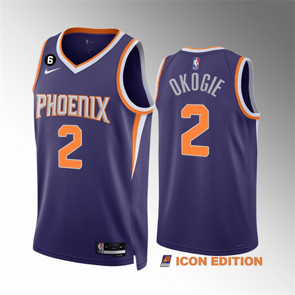 Mens Phoenix Suns #2 Josh Okogie Nike Purple Icon Edition Jersey