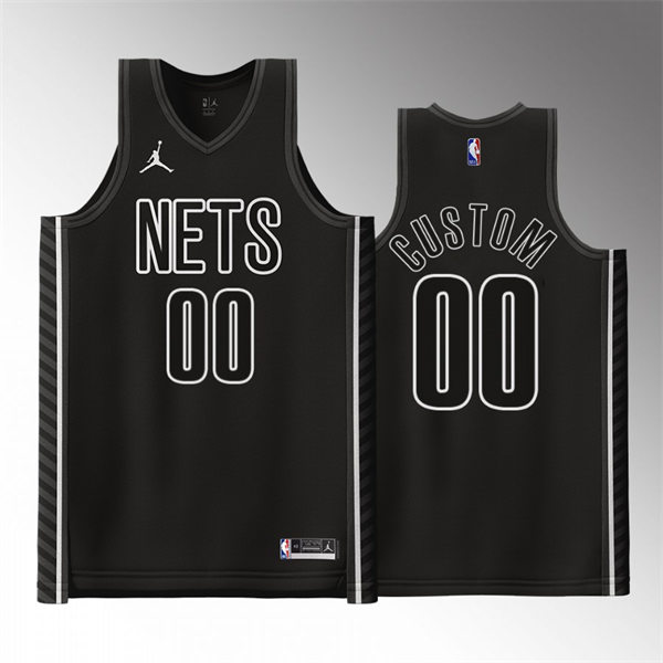 Mens Youth Brooklyn Nets Custom Nike Black 2022-23 Statement Edition Jersey