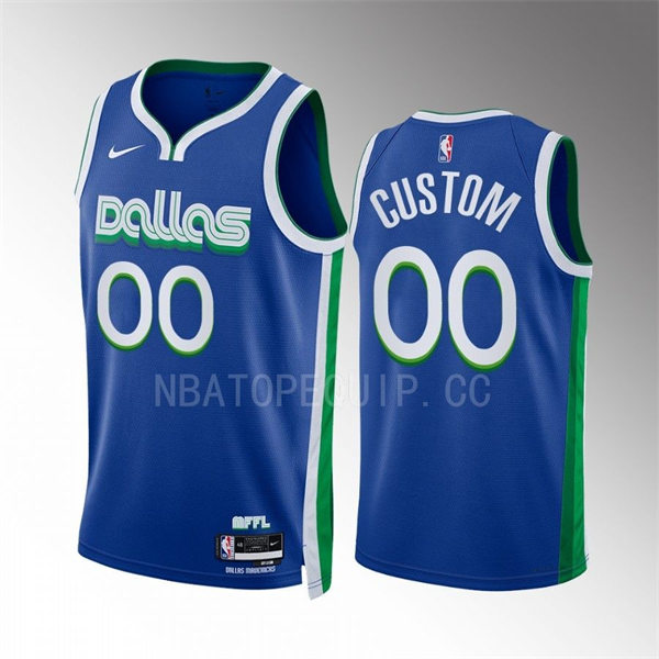 Mens Youth Dallas Mavericks Custom Nike 2022-23 Blue City Edition Jersey 