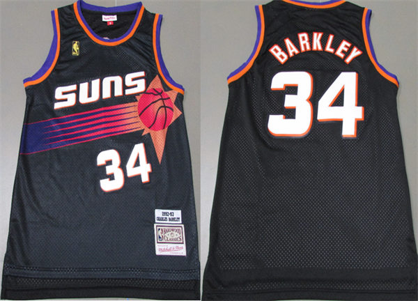 Mens Phoenix Suns #34 Charles Barkley Mitchell & Ness 1992-93 Hardwood Classics Swingman Jersey - Black