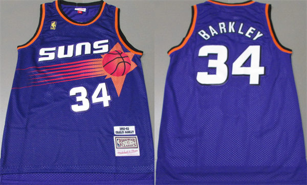 Mens Phoenix Suns #34 Charles Barkley Mitchell & Ness 1992-93 Hardwood Classics Swingman Jersey - Purple