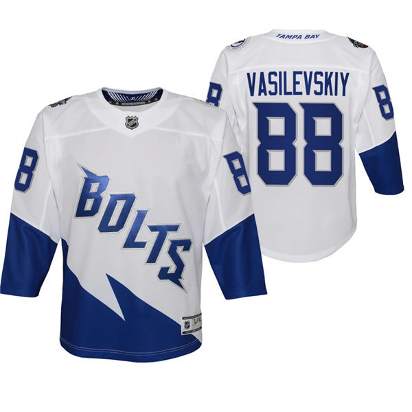 Youth Tampa Bay Lightning #88 Andrei Vasilevskiy Adidas White 2022 Stadium Series Jersey