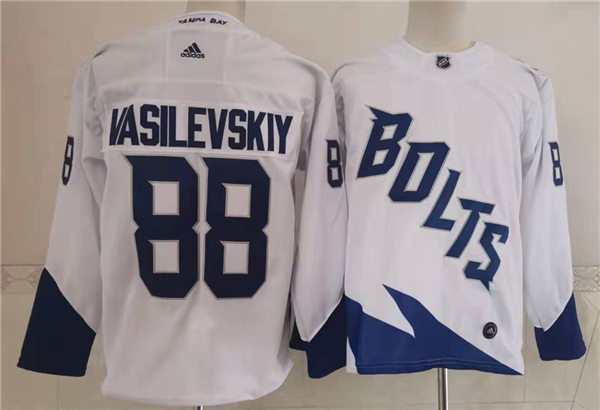 Mens Tampa Bay Lightning #88 Andrei Vasilevskiy Adidas White 2022 Stadium Series Player Jersey
