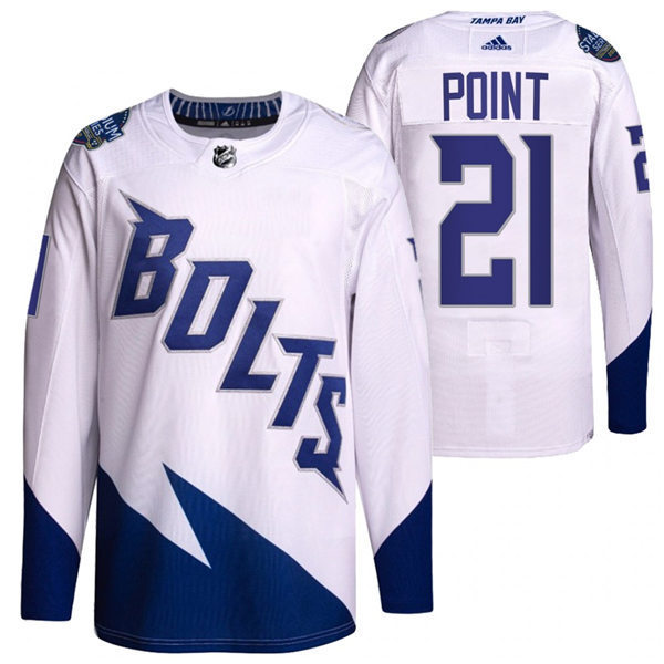 Mens Tampa Bay Lightning #21 Brayden Point Adidas White 2022 Stadium Series Player Jersey