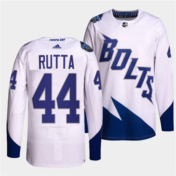 Mens Tampa Bay Lightning #44 Jan Rutta Adidas White 2022 Stadium Series Player Jersey